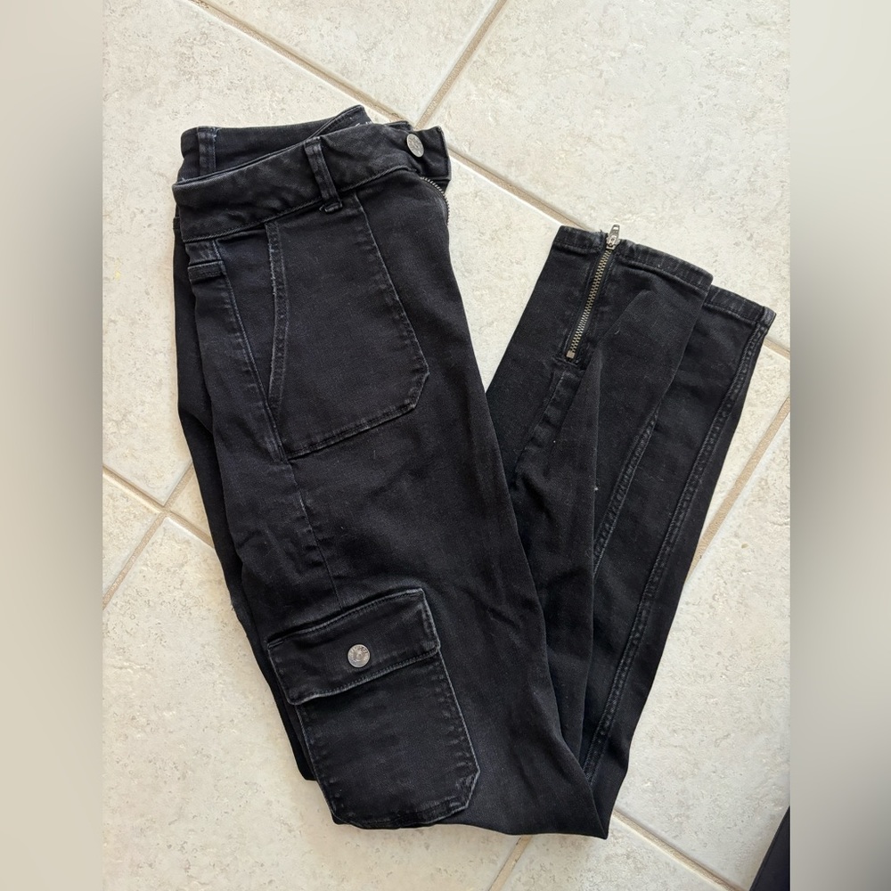 Cargo denim jeans black Zara